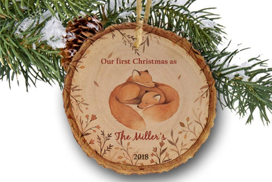 Our First Christmas Ornament Married - Personalized Christmas Ornaments - Mr and Mrs - Gifts Couple - Newlywed Gift - Just Married - Mr Mrs