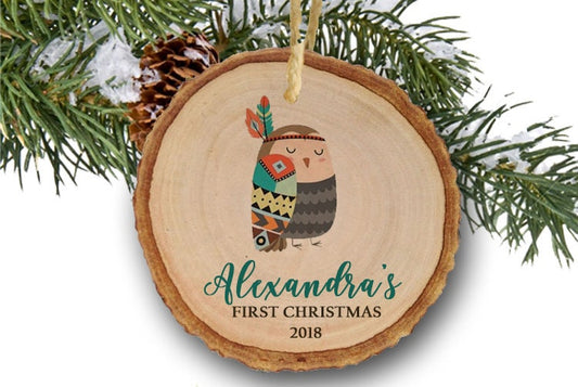 Baby's First Christmas / Kids ornaments / New Mom ornament / newborn Ornament / Stocking Stuffer / Fox / Bird / Bear/ New Baby Gift