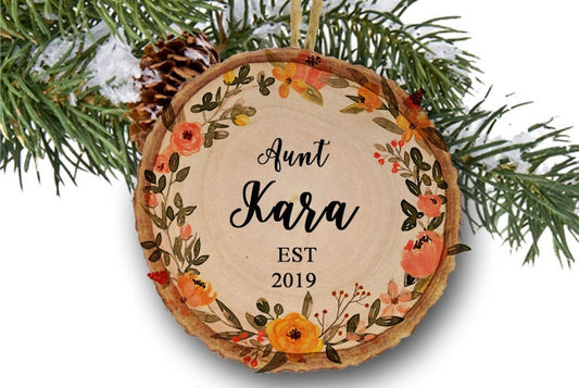 Aunt ornament, Aunt gift, Christmas Ornament, new aunt gift, aunt to be, Best aunt ever, auntie gift, pregnancy reveal, Christmas gift, wood