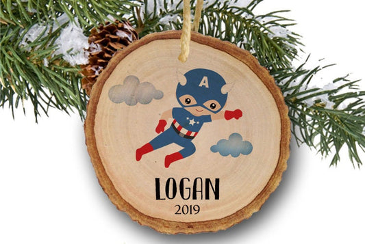Personalized Christmas ornaments,Captain America, Superheroes, Toy, Name Ornament,  Name Ornament, Toys, Captain America Ornament