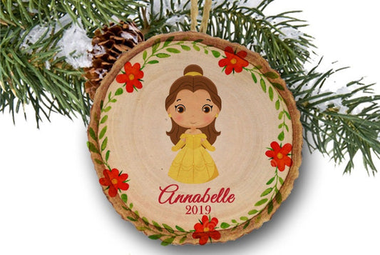 Beauty and the Beast Christmas Ornament, Belle Ornament, Disney Princess, Disney ornament, kids ornament, Custom ornament, Personalized gift