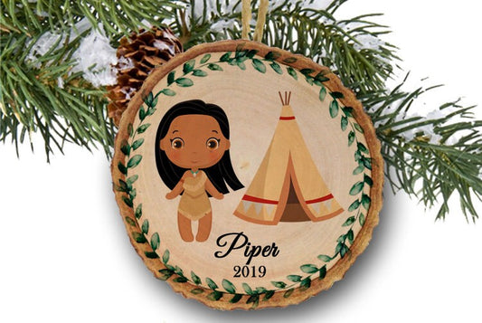 Pocahontas Christmas Ornament, Pocahontas Ornament, Disney Princess, Disney ornament, kids ornament, Custom ornament, Personalized gift