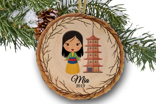 Mulan Christmas Ornament, Mulan Ornament, Disney Princess, Disney ornament, kids ornament, Custom ornament, Personalized gift, wooden