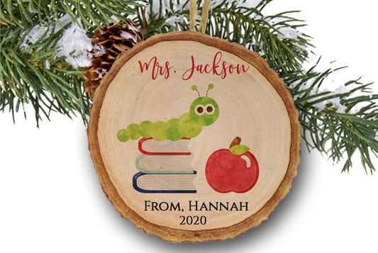 Personalized Teacher Ornament, Christmas Ornament School Principal, School Counselor,  School Ornament, Best Teacher Ornament, wood slice