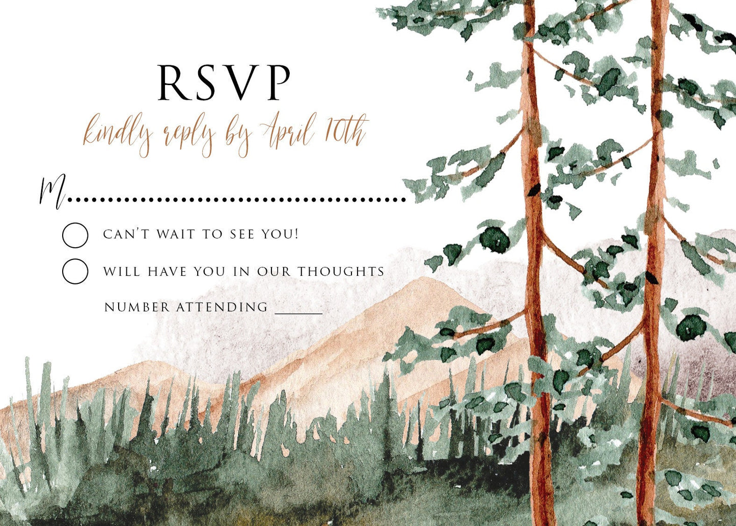 Forest Wedding Fans, Mountain Ceremony Program,  Outdoor Wedding - Printed and Assembled