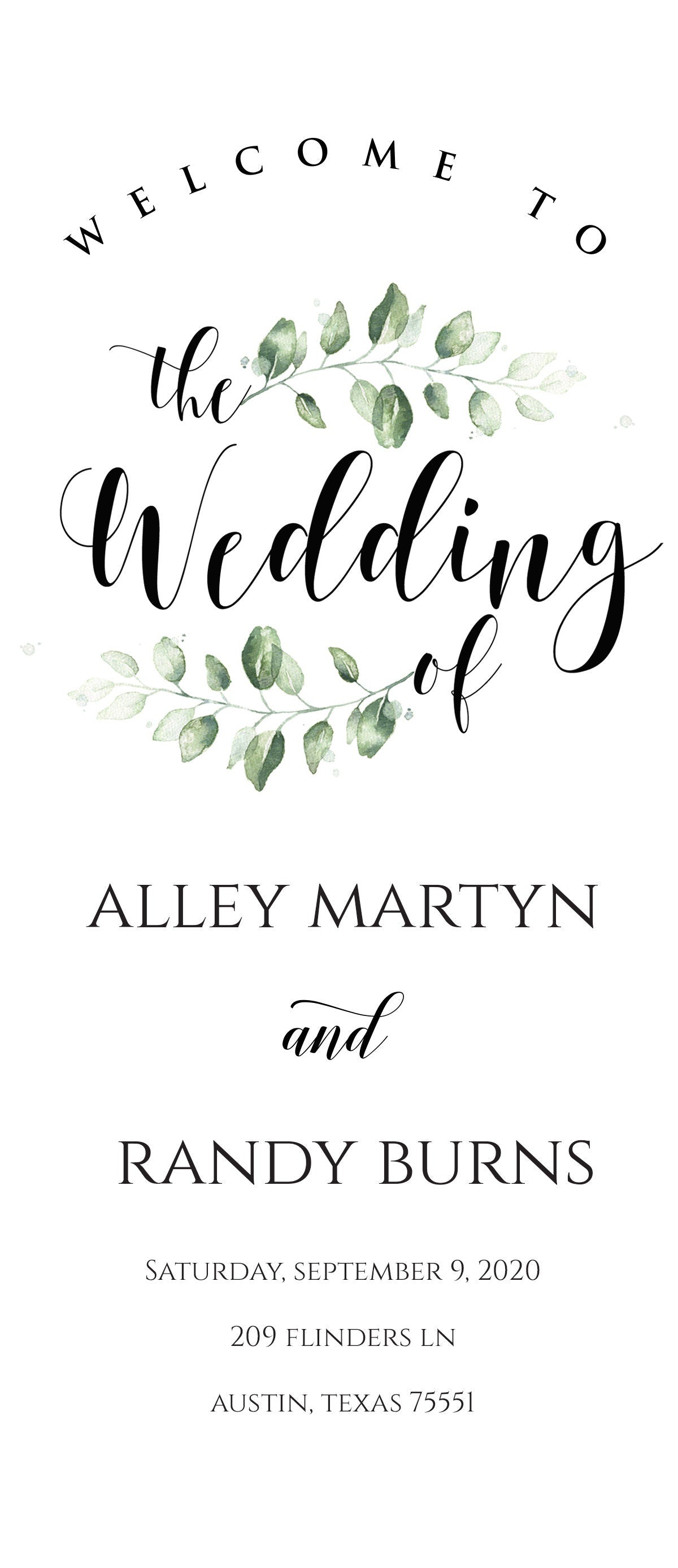 Simple Wedding Programs Printed Ceremony Program Eucalyptus Greenery