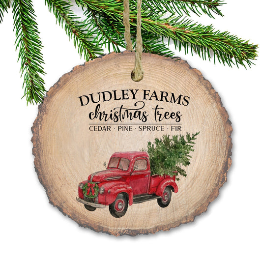 Christmas family ornament | Christmas tree farm family holiday ornament | family Christmas ornament | Natural Wood Slice Ornament
