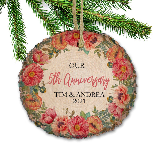 5th Anniversary Gift for Wife, Anniversary Christmas Ornament, Our Sixth Anniversary, Christmas Gifts from Husband, Anniversary Gift Couple