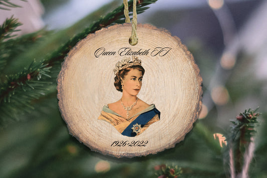 Queen Elizabeth ornament keepsake, memorial ornament, Her Majesty the Queen, Young photo, Queen Elizabeth ii