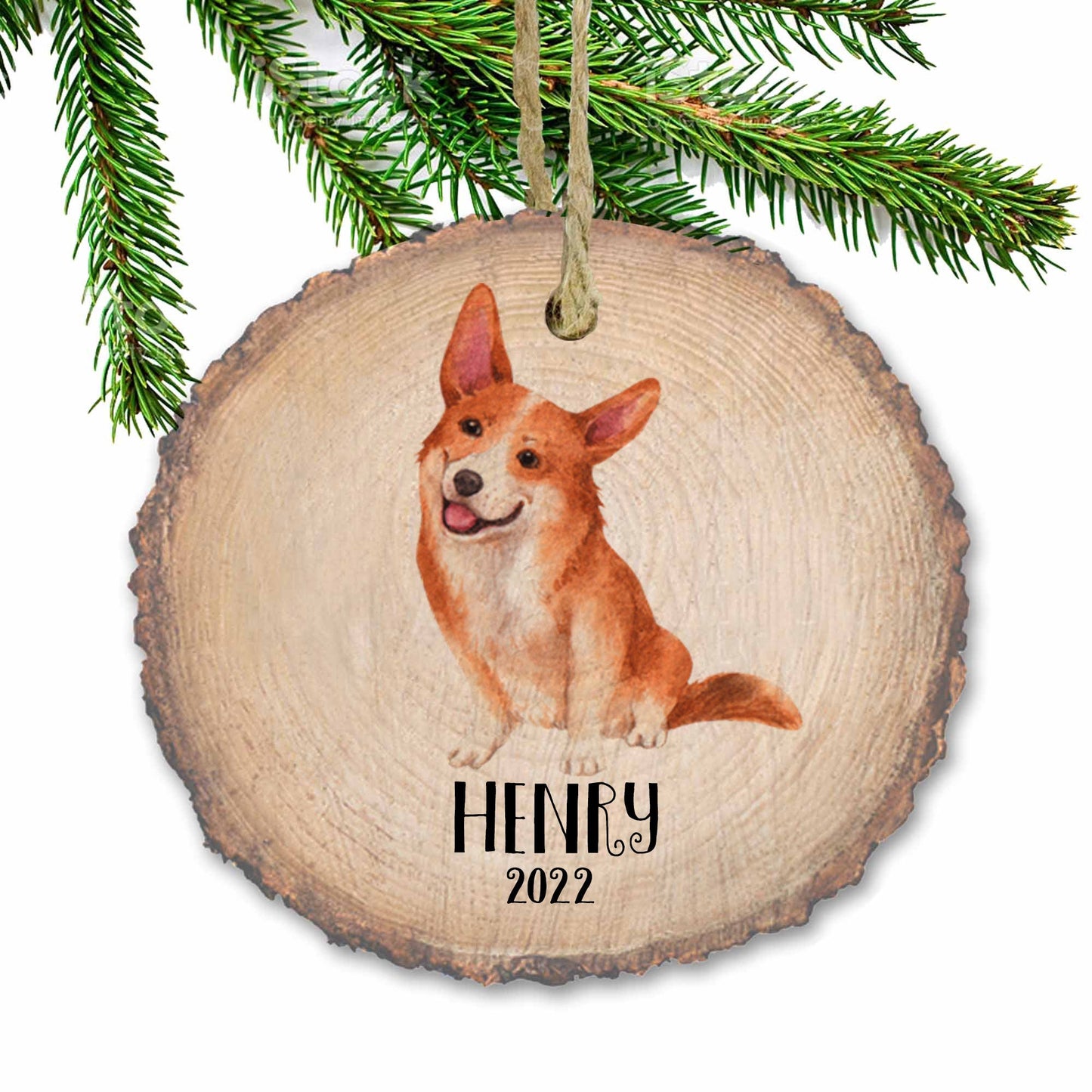 Corgi ornament, Christmas tree ornament, pet ornament, dog lover gift, wooden