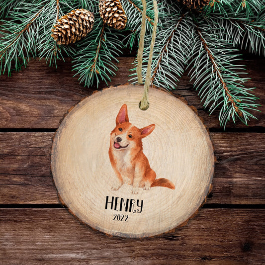 Corgi ornament, Christmas tree ornament, pet ornament, dog lover gift, wooden