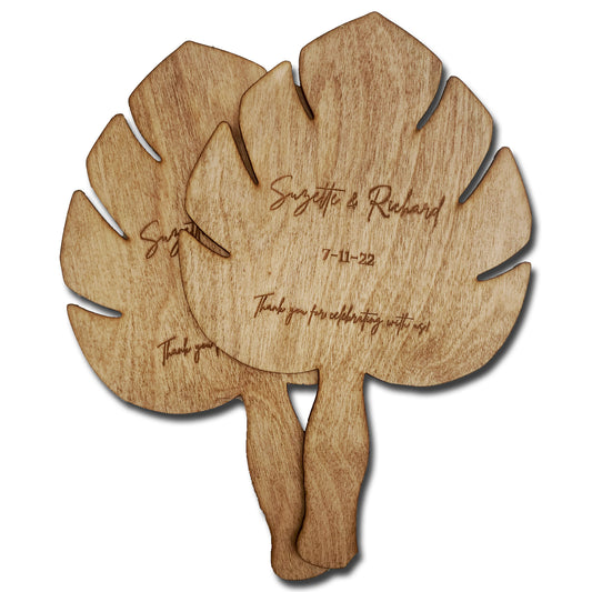 Wooden Hand Fans for Wedding or Event, Engraved Gift, Wedding fan favors, Outdoor ceremony fan, Many Shapes and styles to choose from