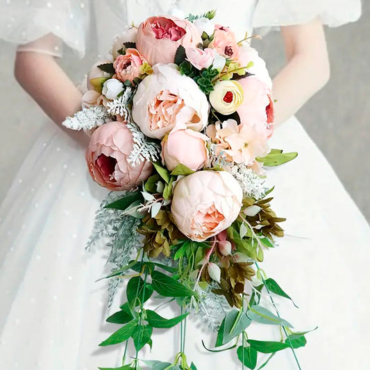 30-inch Romantic Peony & Eucalyptus Wedding Arch Bouquet