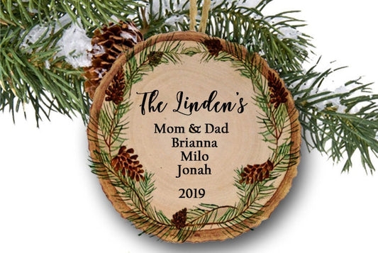 Family Of 5 Personalized Christmas Decoration, Family Wooden Ornament, Family Christmas Gift Xmas Tree Ornament, Family of 4, Family of 3