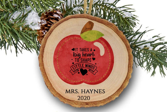 Teacher Appreciation Christmas Ornament, It take a Big Heart to Help Shape Little Minds, Preschool Teacher Gift, Teacher Gift, Christmas